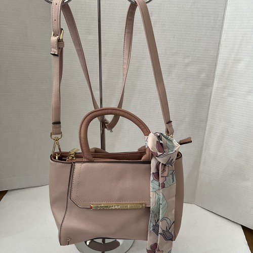 STEVE MADDEN Blush Pink Handbag w  Scarf Satchel Crossbody 11'X8" EUC