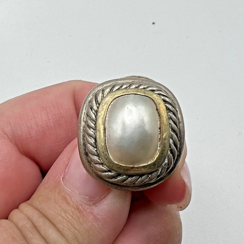 Orecchini David Yurman Meridian Clip On   Argento Sterling Oro   1 Orecchino
