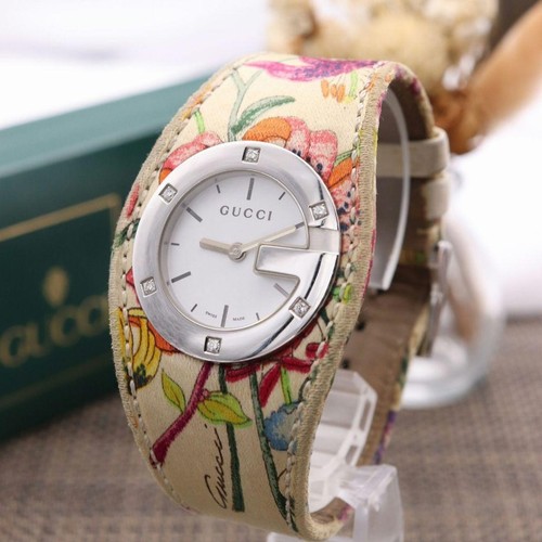 Orologio GUCCI 104 2005 6P Diamante Fiore Ricamato Cintura Usa Conteria Batte