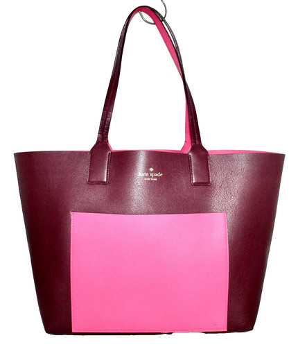 MULBERRY Borsa KATE SPADE Jones Street Posey reversibile tote shopper pelle rosa gelso