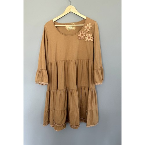 JDL Collection de VeteMenTs Abito Donna Marrone Floreale   Medium