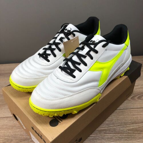 Scarpe da ginnastica Diadora Calcetto GR LT TF Turf Soccer uomo taglia 12 bianche C3675