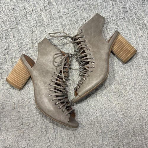 Sandali gladiatore Jeffrey Campbell donna 9 grigi tortora stringati tacco a spillo