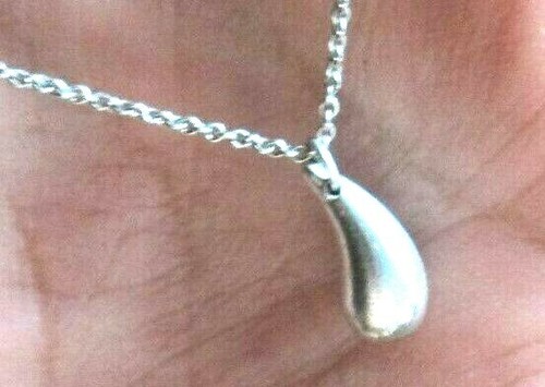 Collana Tiffany & Co. argento sterling con ciondolo virgola goccia catena 16"