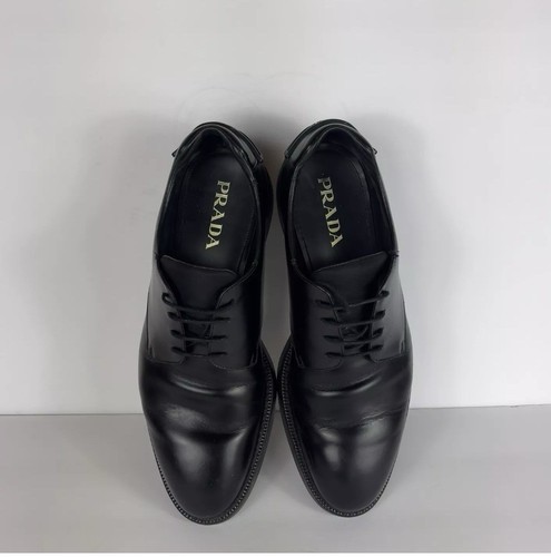 Scarpe Prada in pelle uomo taglia 10 10 1 2 leggermente più grandi larghe E.   Lacci
