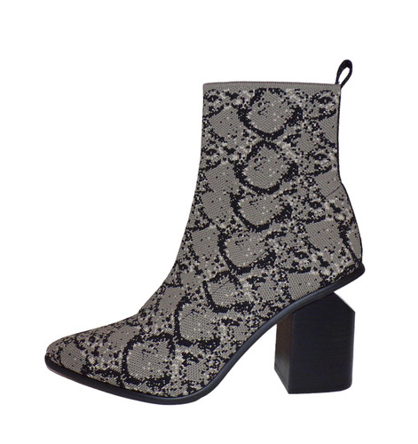 STEVE MADDEN Nikia stivaletto in maglia grigio serpente elasticizzato tg 7 nuovo