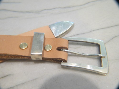 STERLING SILVER TIFFANY 3 PIECE RANGER BUCKLE SET ON NEW BELT