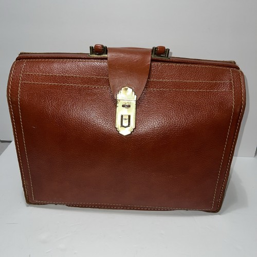 STATE BAGS Vintage REXBILT Leather Briefcase Top Grain Cowhide Document Bag Made in USA.