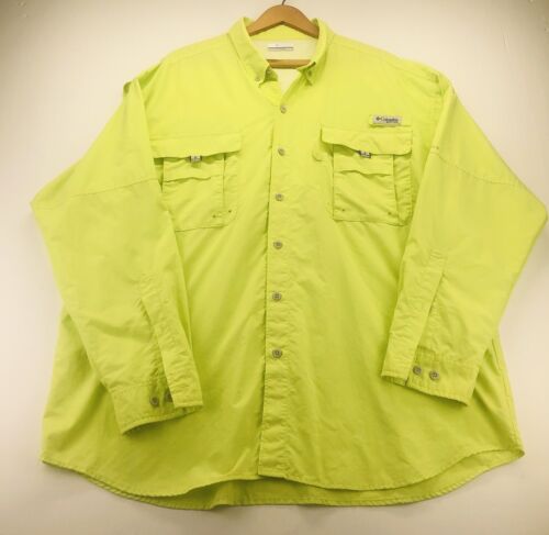 Columbia PFG Shirt Men's Fishing Shirt Vented Long Sleeve Omni Shade Green 1X