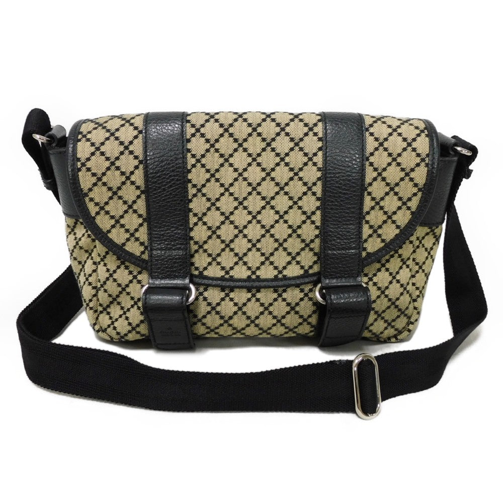 GUCCI Shoulder Bag 374429 Diamante canvas x calf leather (embossed) beige Logo embossing Diamante Mesher Bag