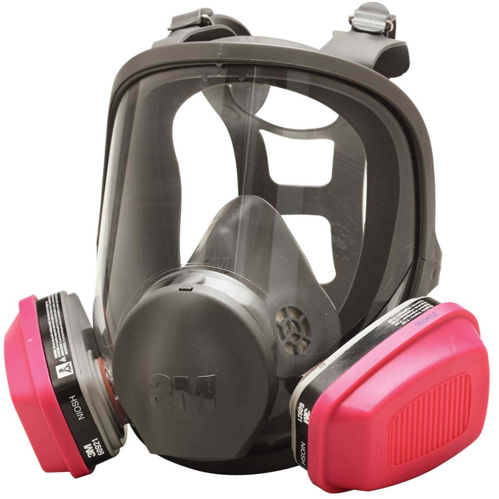3M 6000 Series Full Face Respirator Mask NIOSH Approved, Large Polycarbonate Lens, Cool Flow Valve, Adjustable Straps, Bayonet Connect, Size S/M/L