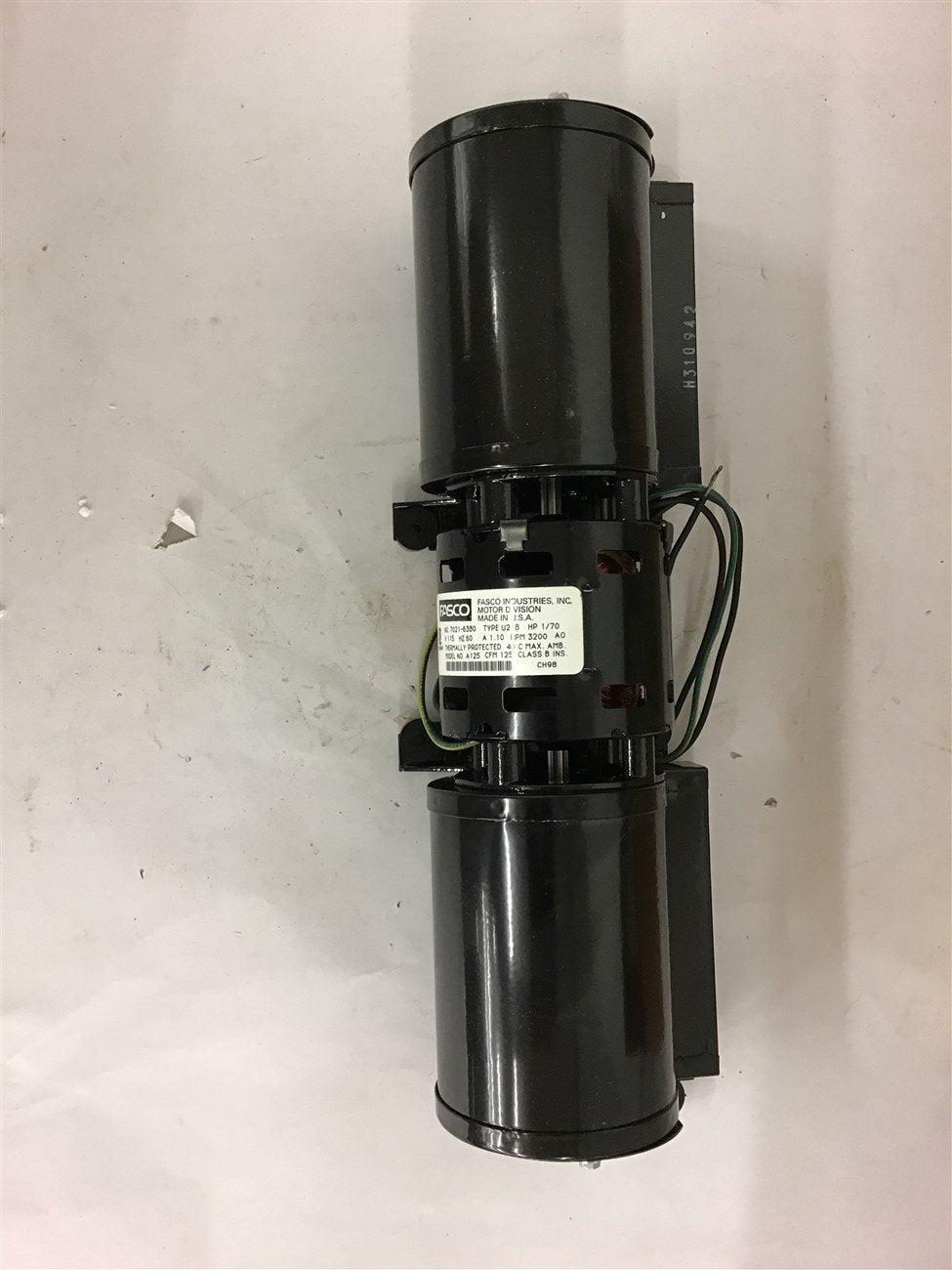 BME BEARINGS AND SURPLUS Fasco A125 1/70 Shaded Pole C.F.M. 125 1.10 Amps 115 Volts 3200 Rpm 1 Spd