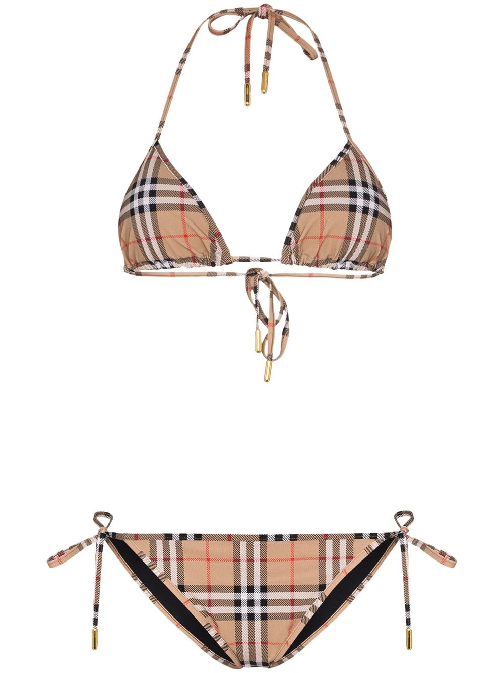 Burberry Check Motif Triangle Bikini Set