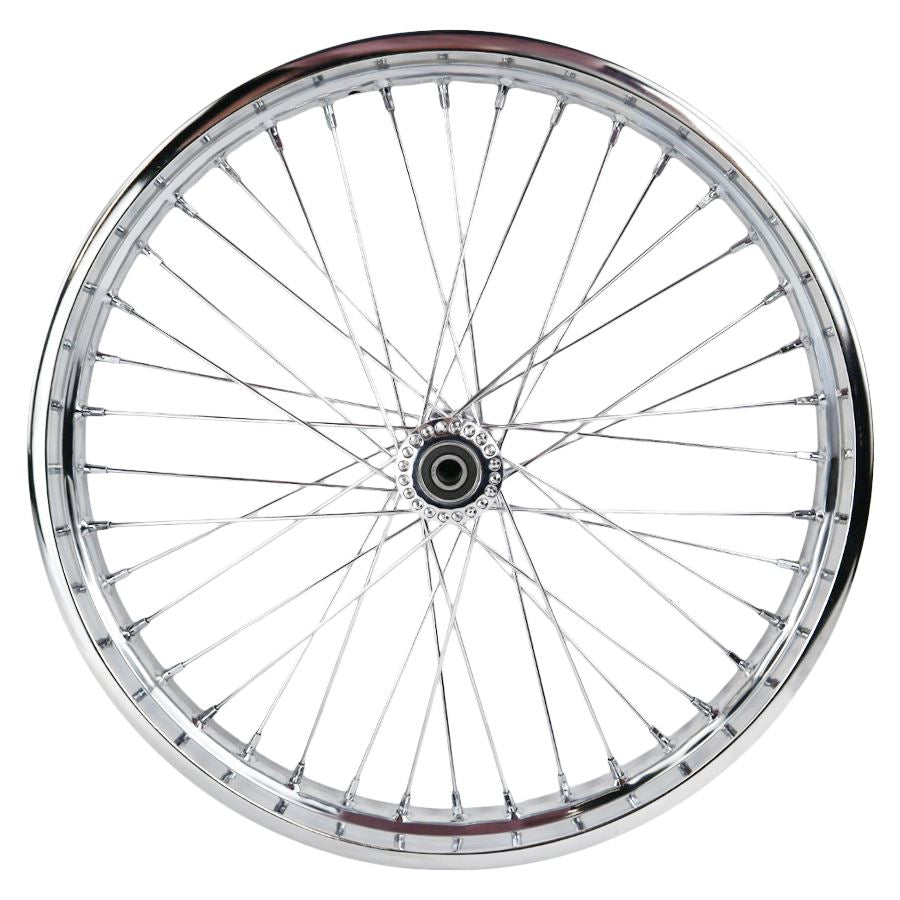 WYATT GATLING 21" Spool Hub Chopper Wheel   Chrome   5/8 inch Bearings