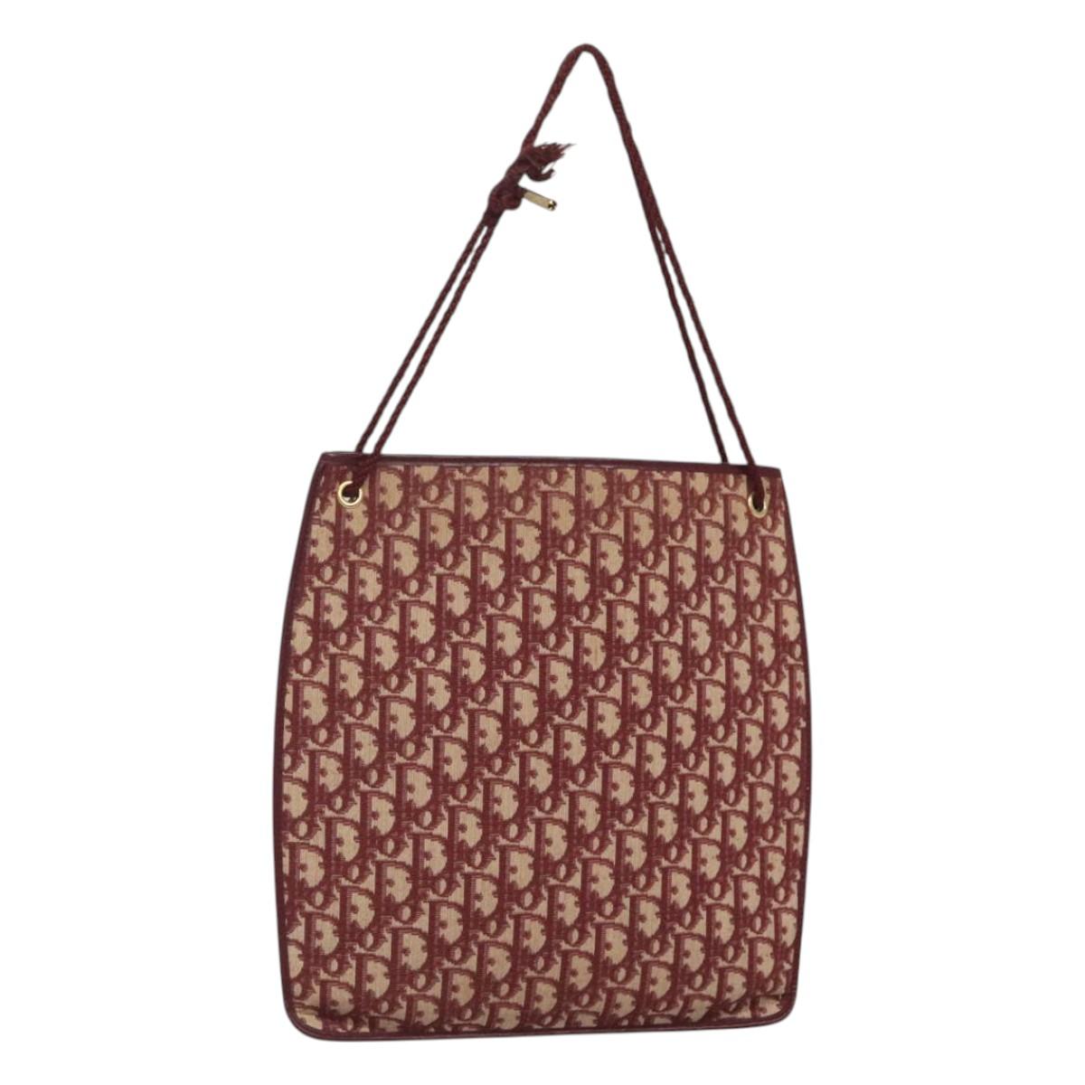 Christian Dior Trotter Canvas Tote Bag Red Auth 124483