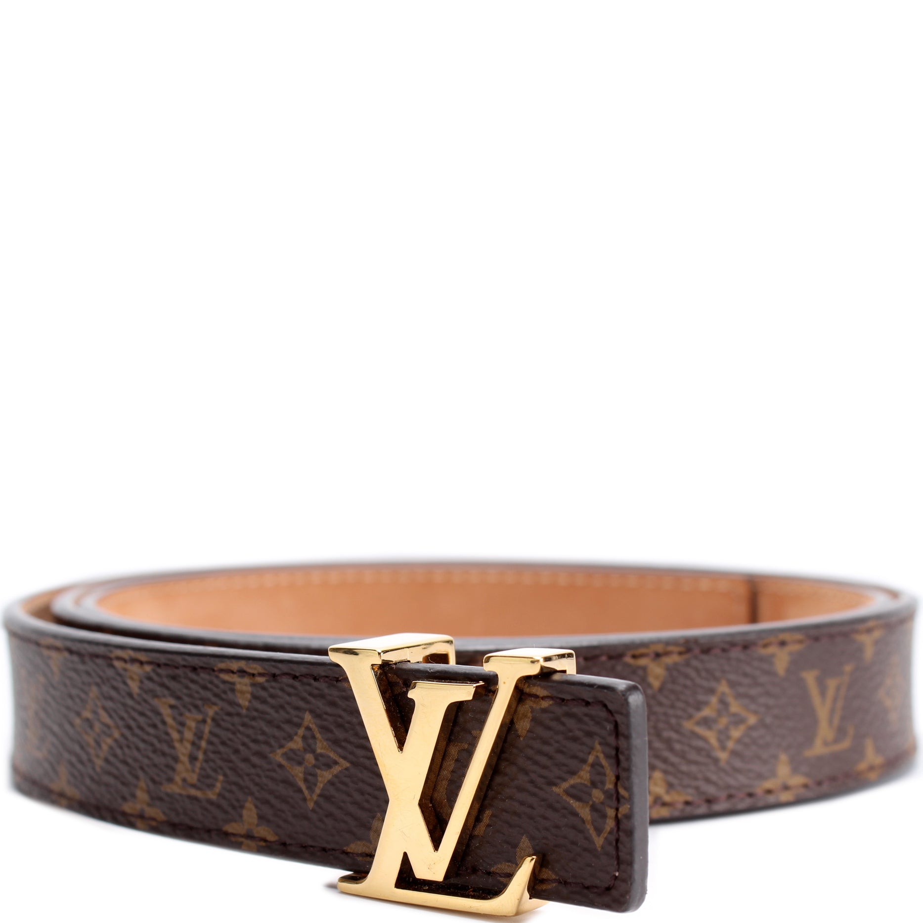 LOUIS VUITTON LV Initiales MINI 25MM Monogram Belt Size 95 38