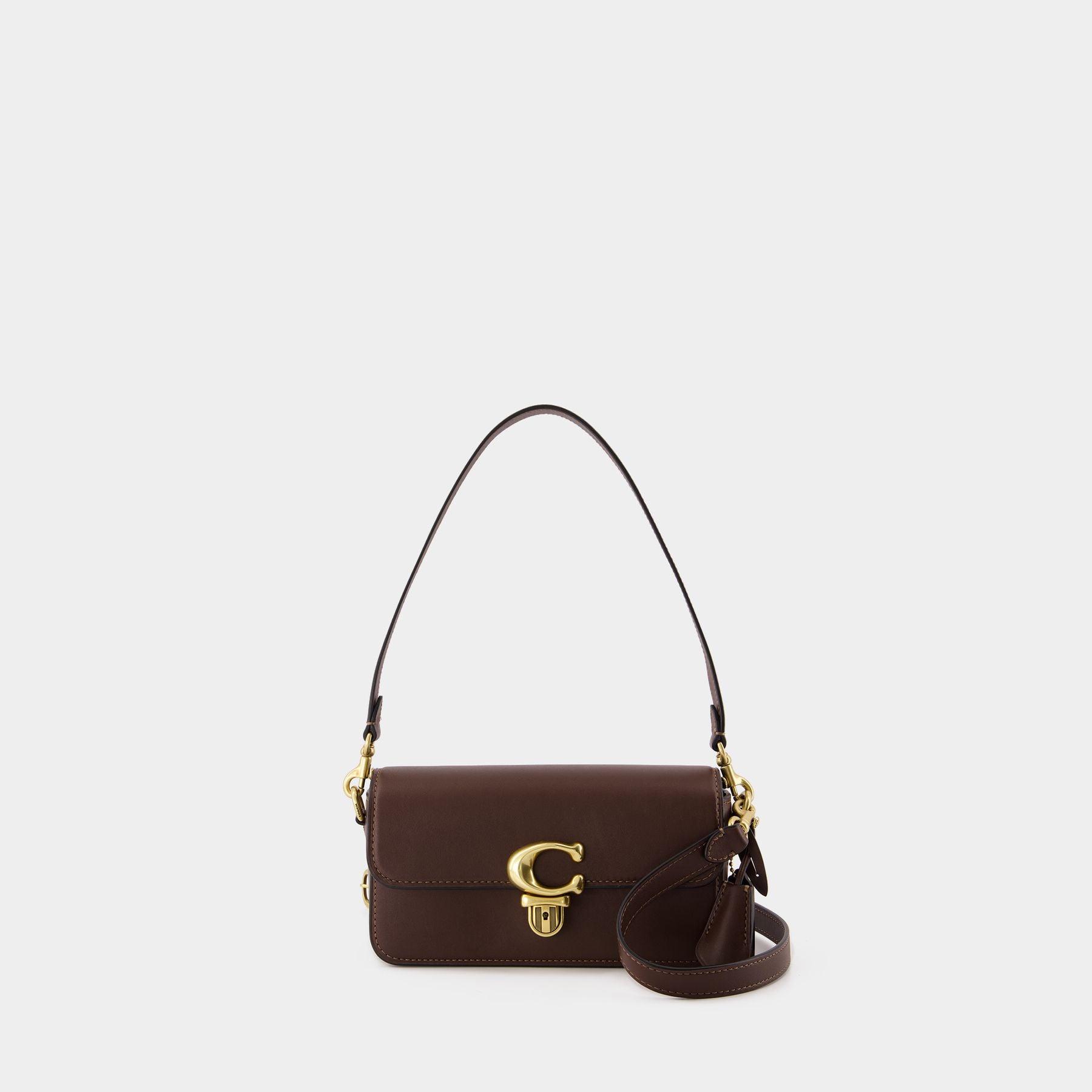 COACH Hobo Studio Baguette 棕色皮制法棍包