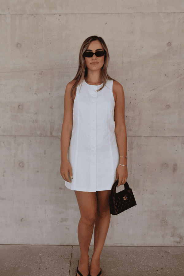 SNEAKY LINK Mia Mini Dress White
