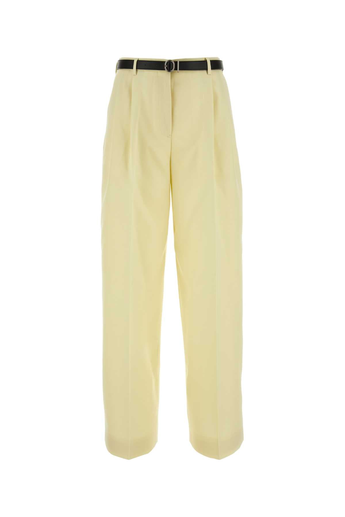 Jil sander pastel gabardina amarillo gabardina pantalón ancho