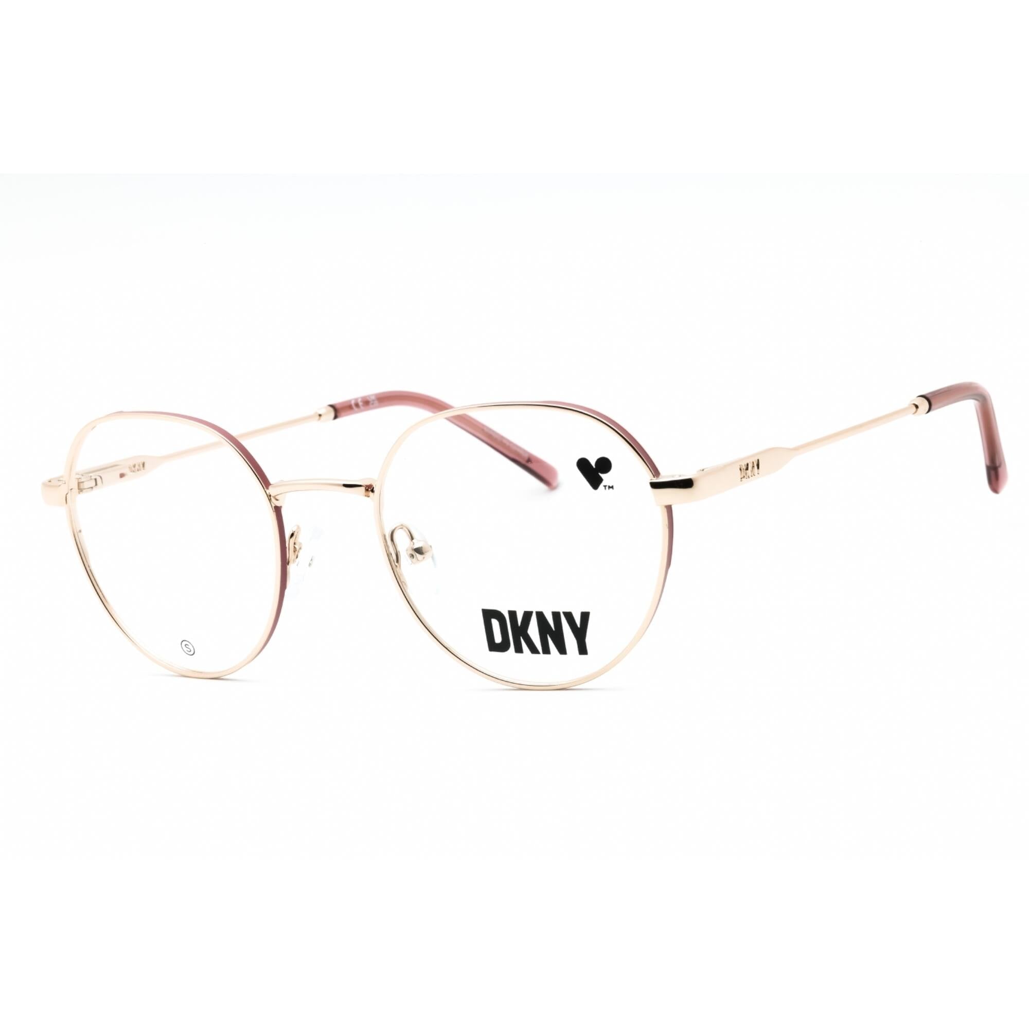 Dkny Women's Eyeglasses   Gold Metal Round Full Rim Frame Clear Demo Lens   DK1032 717