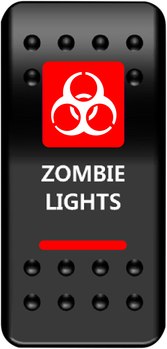 MOOSE UTILITY Rocker Switch   Zombie Lights   Red ZMB PWR R