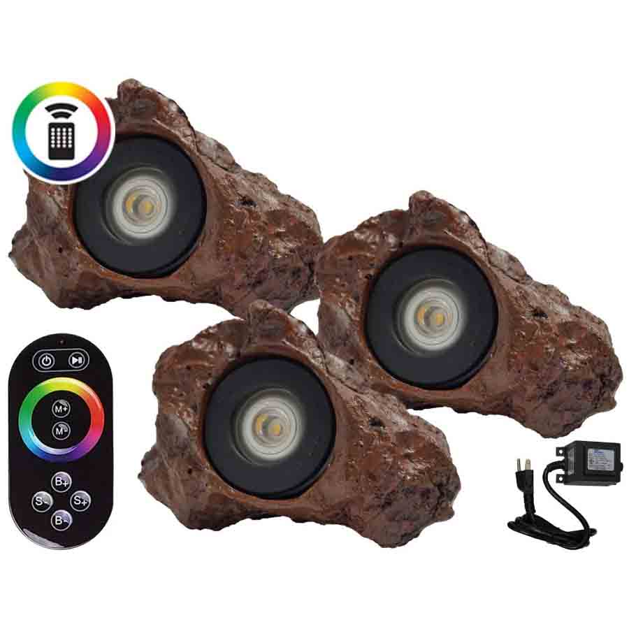 Anjon Ignite 3 Watt Color Changing Rock Lights Complete Kit (Pack of 3)