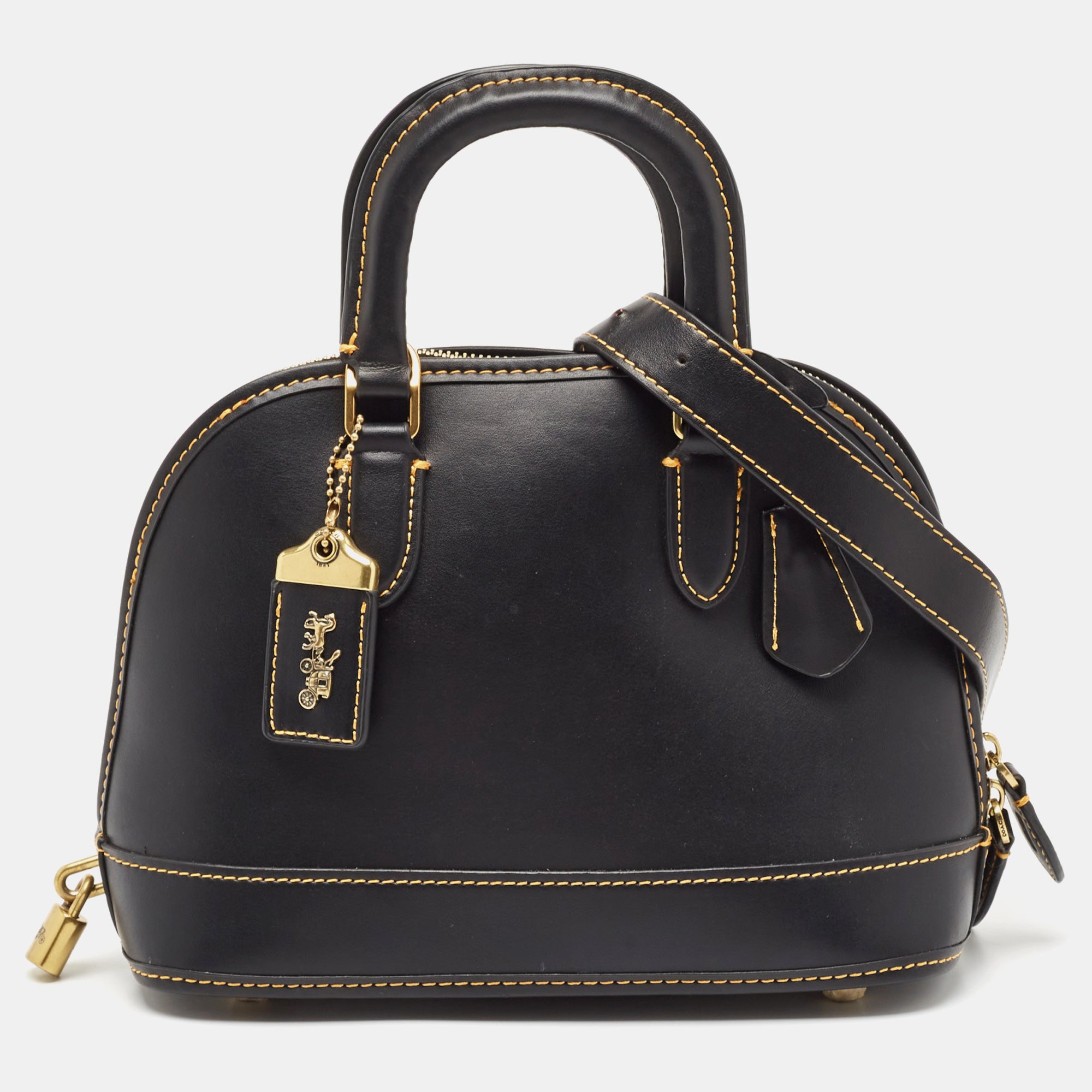 2613 Coach Black Leather Revel Satchel
