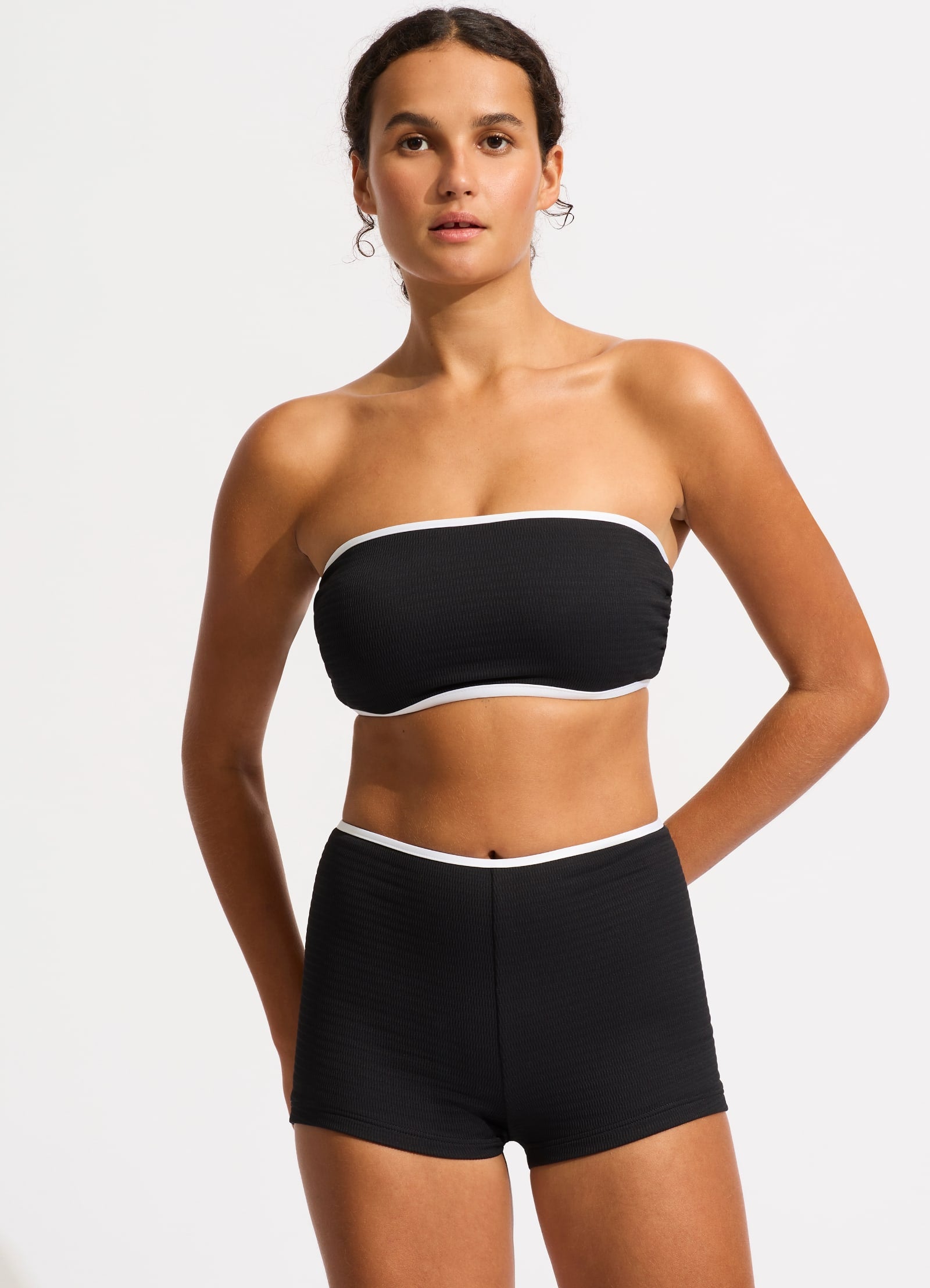 SEAFOLLY LADIES Beach Bound Boyleg Bikini Bottom   Black