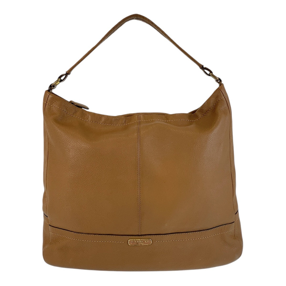 COACH Shoulder Bag E1359 F23293 leather Brown Gold Metal Hobo Women Used Authentic