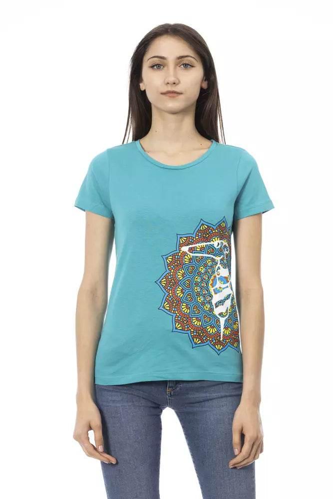 Trussardi Action Lyseblå Bomuld T Shirt til kvinder
