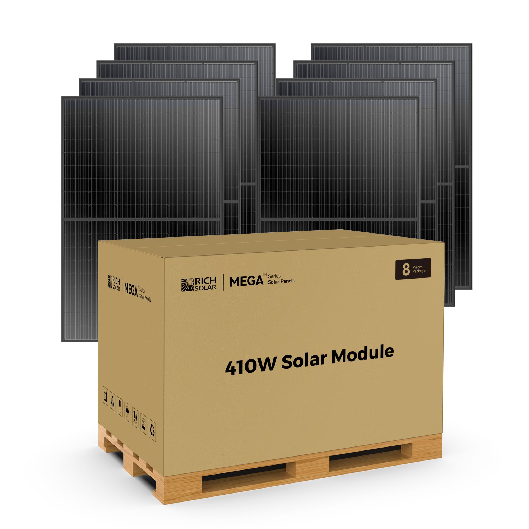 RICH SOLAR MEGA 410   410 Watt Solar Panel   Premium Grid tie or Off grid Solar Panel for Residential, Commercial, Agriculture   25 Year Output Warranty   UL Certified