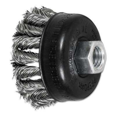 Advance Brush Stem Mounted Bevel Brushes, 2 in Dia., 0.014 in, Carbon Steel Wire, 82878