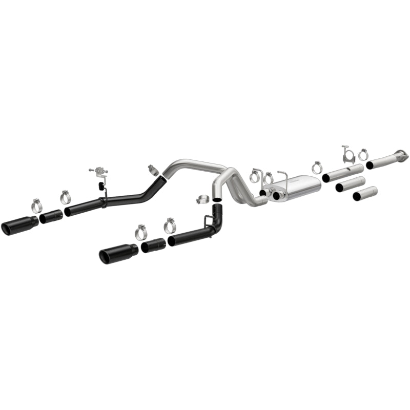 MagnaFlow 11 19 Chevrolet Silverado 2500/3500 HD V8 6.0L Dual Split Cat Back Exhaust w/Black Tips