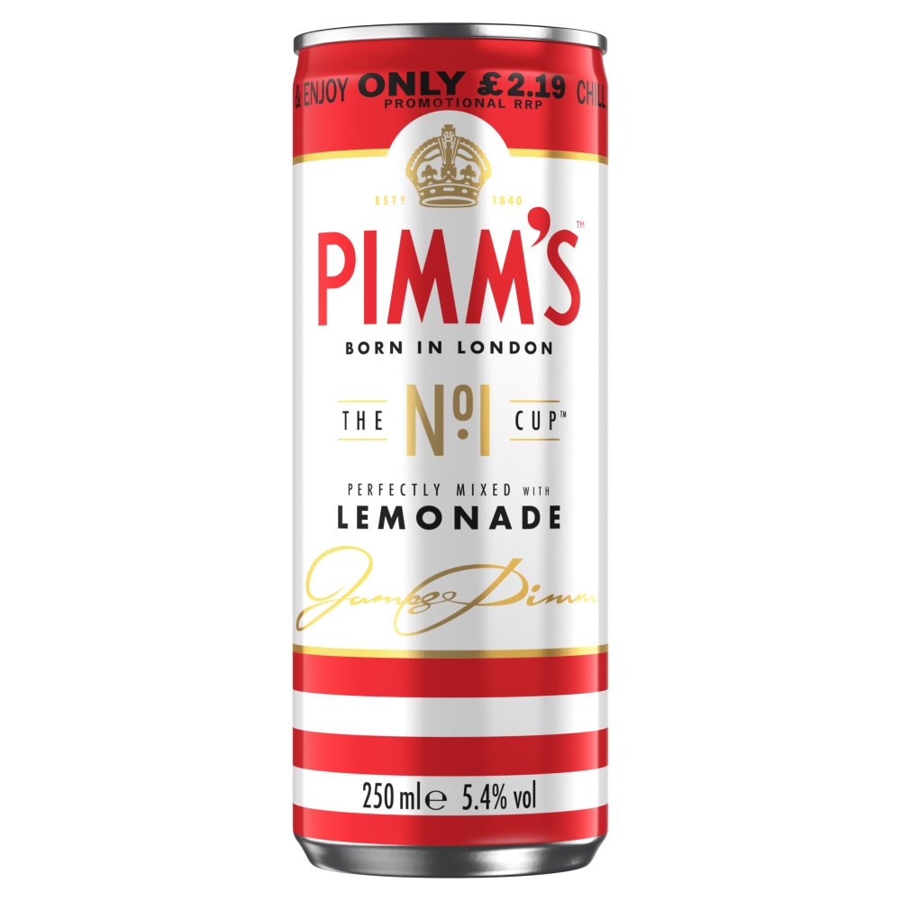 PIMMS Pimm's no1 and Lemonade Ready to Drink 12 x 250ml PMP can £2.19
