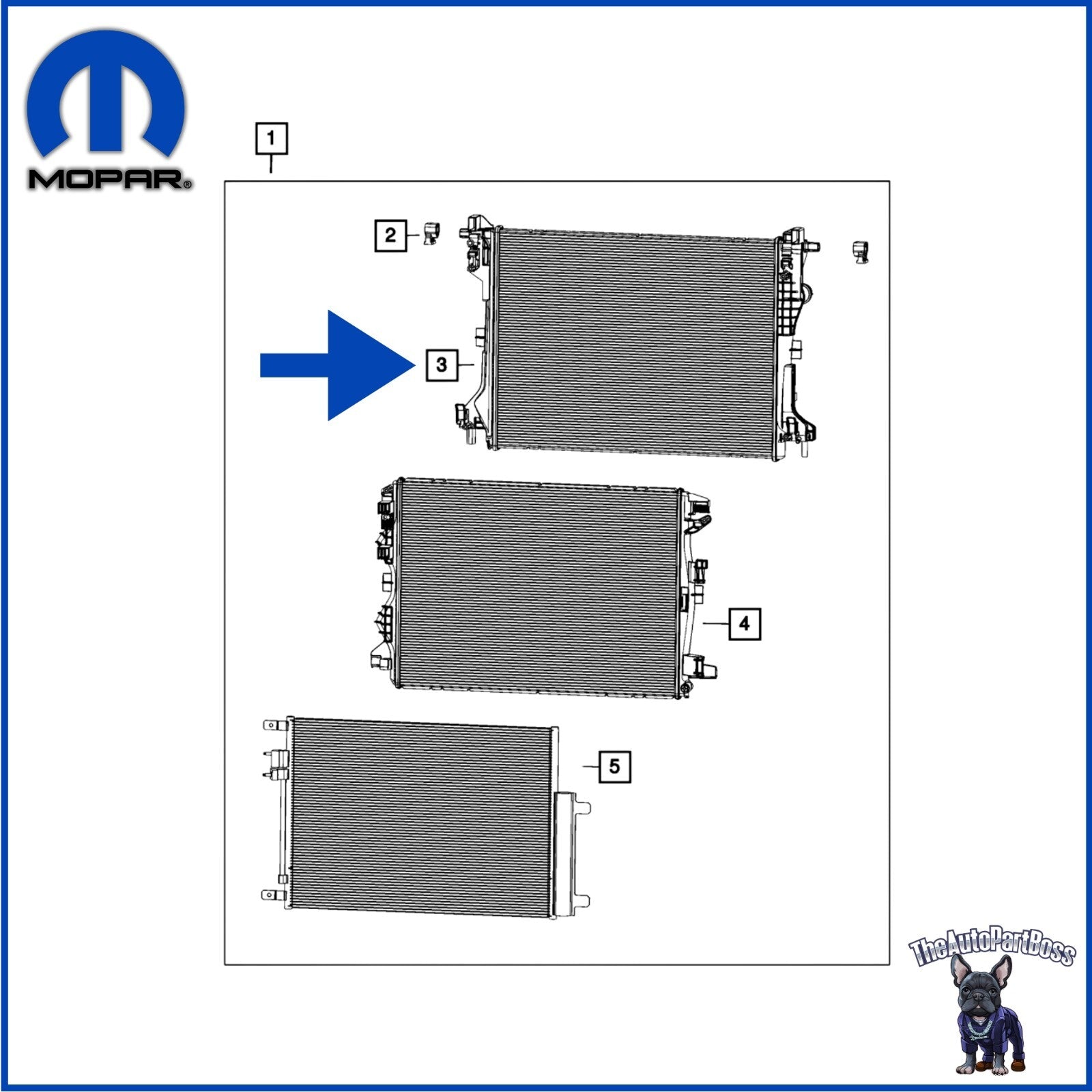 Engine Cooling Radiator OEM Mopar 68453305AB