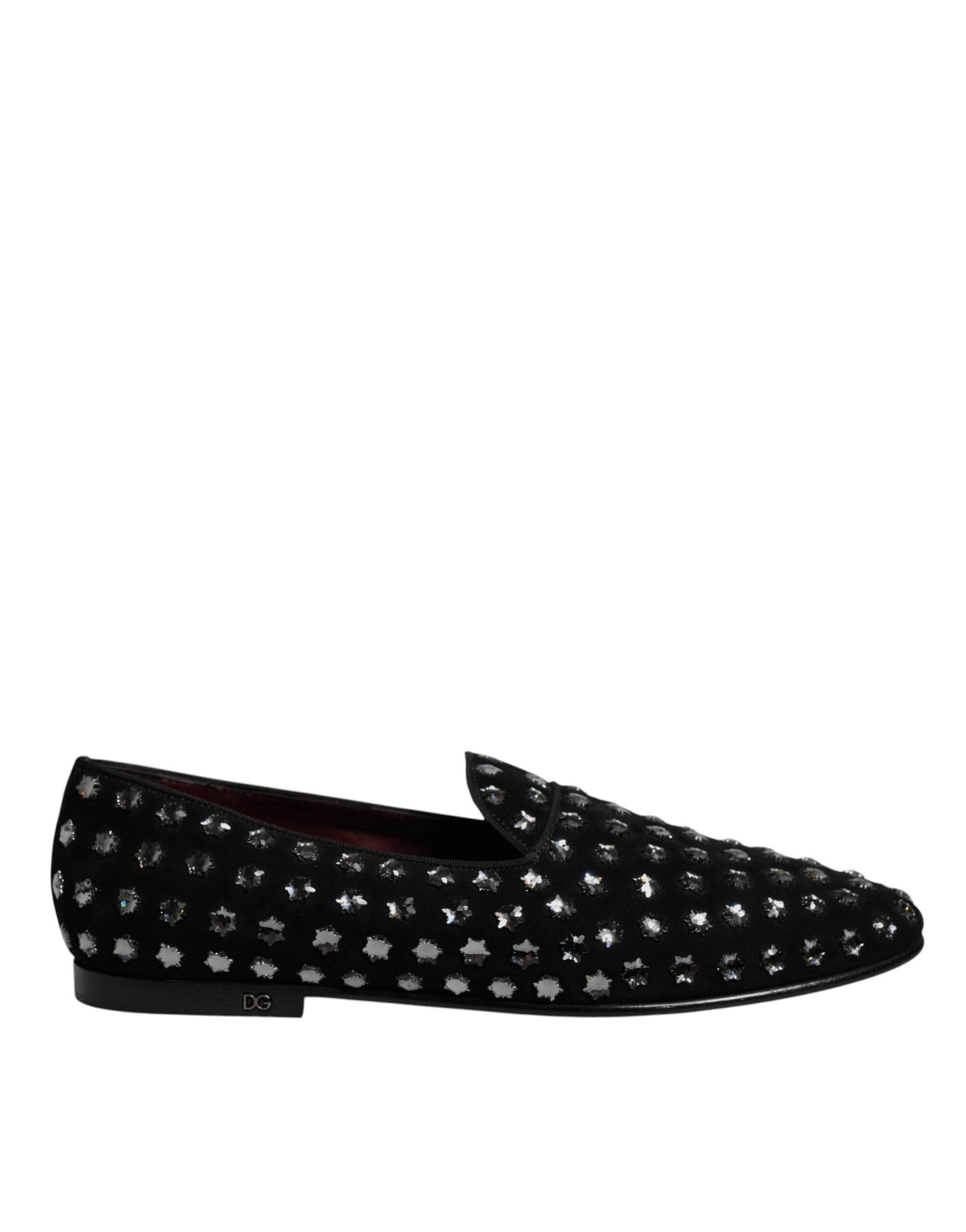 DOLCE & GABBANA Dolce & Gabbana sorte krystal udsmykkede Loafers Dress Sko