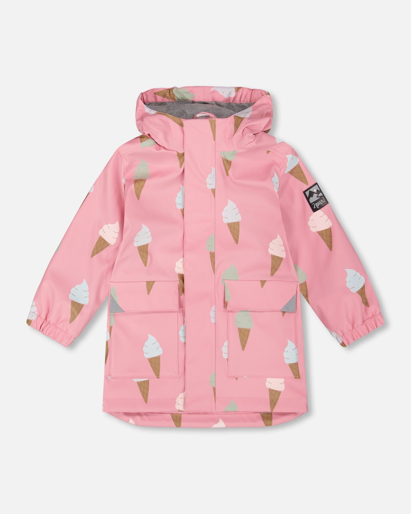 2392 Pink Raincoat With Cones That Change Color Upon Contact With Water