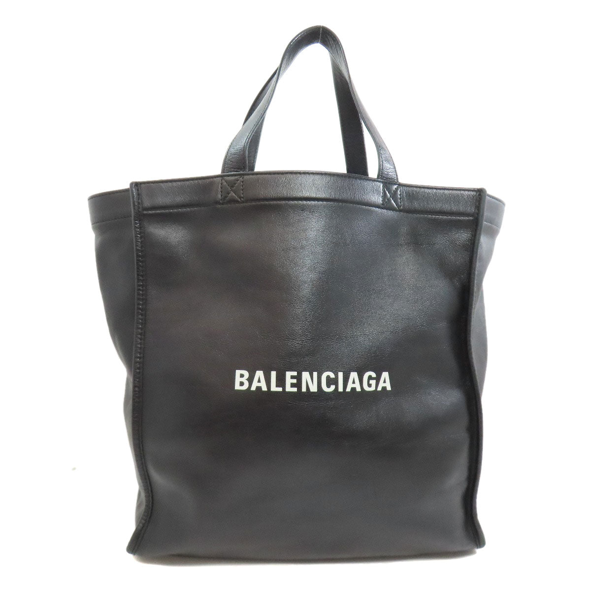 BALENCIAGA Tote Bag 541842 leather black logo shopper tote