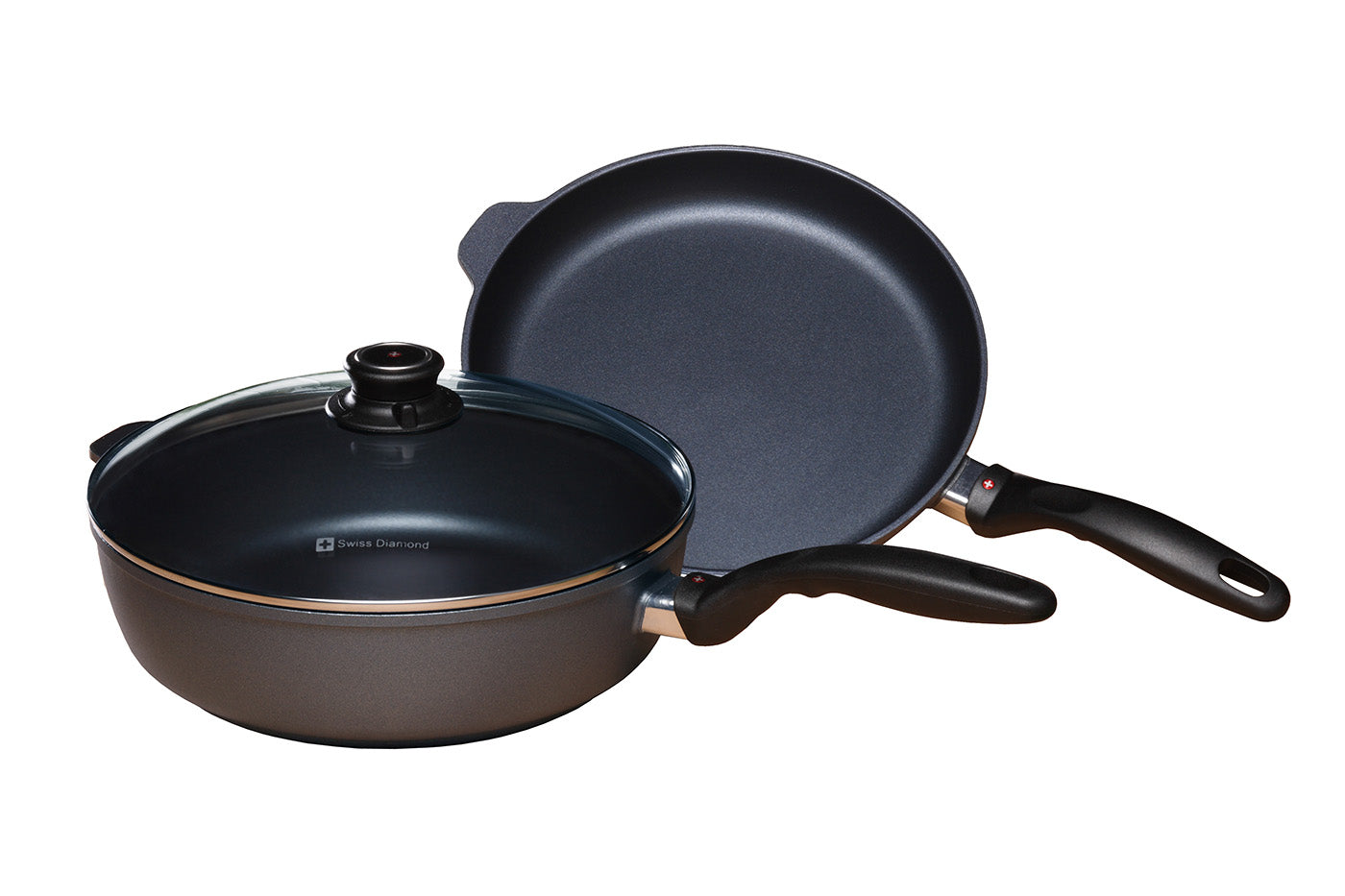2351 Swiss Diamond 3 Piece Cookware Set   Fry Pan and Saute Pan