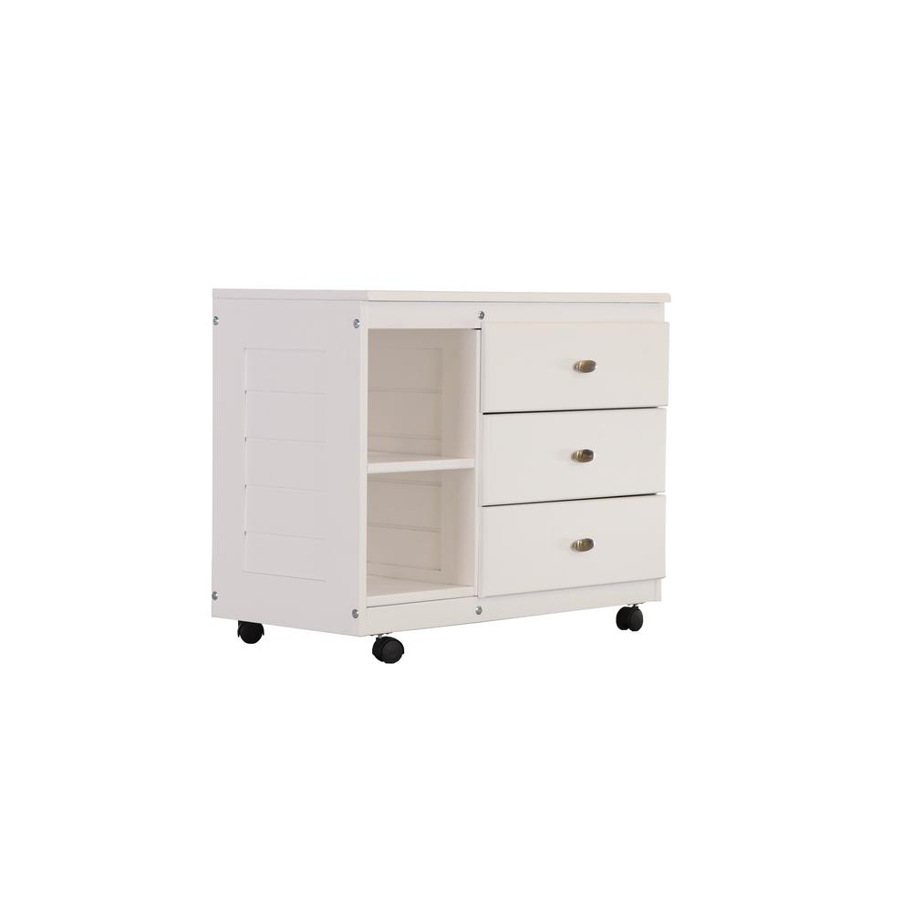 2736 OS Home and Office Model 80204 2A Casual White Chest with Three Drawers