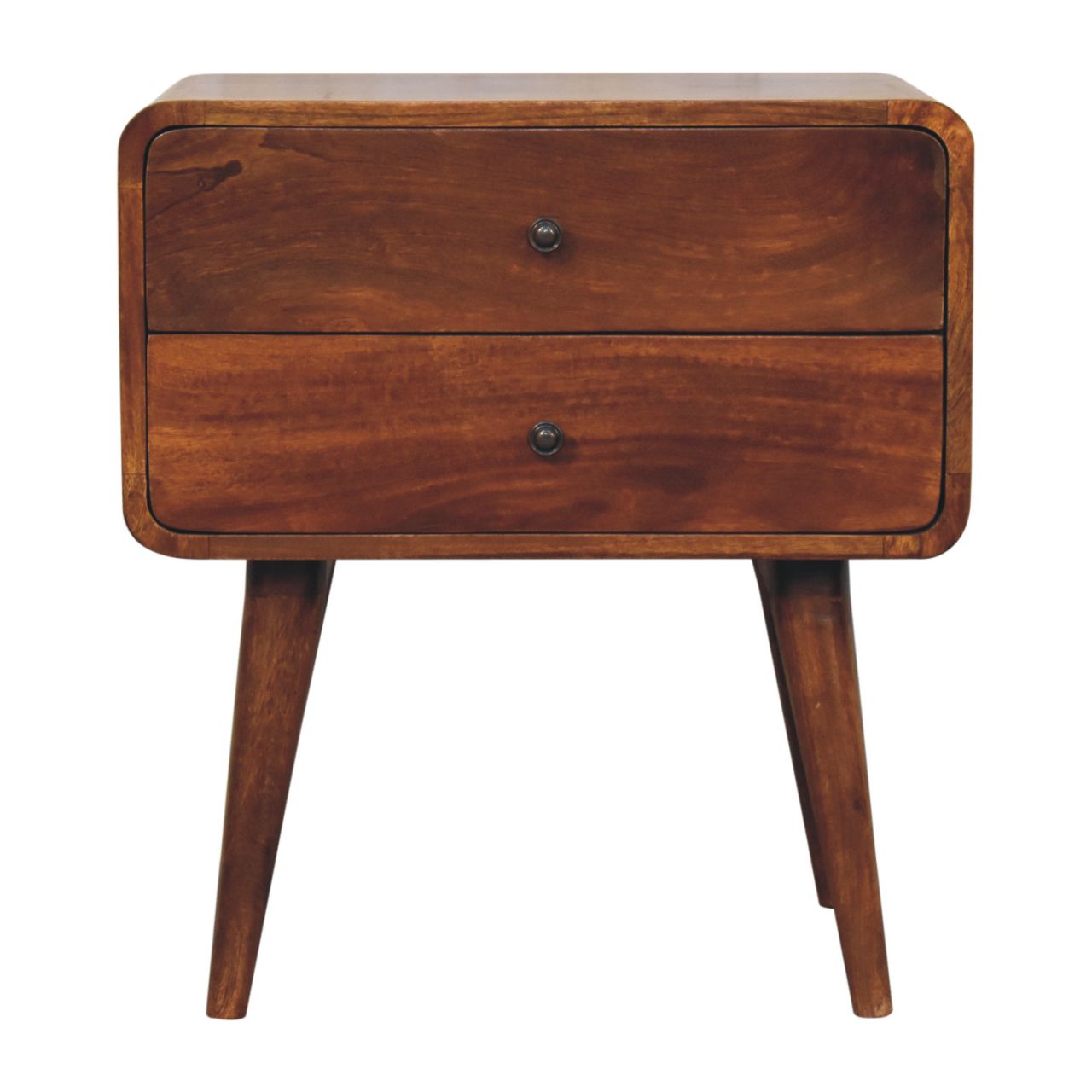 2736 Large Curved Chestnut Bedside