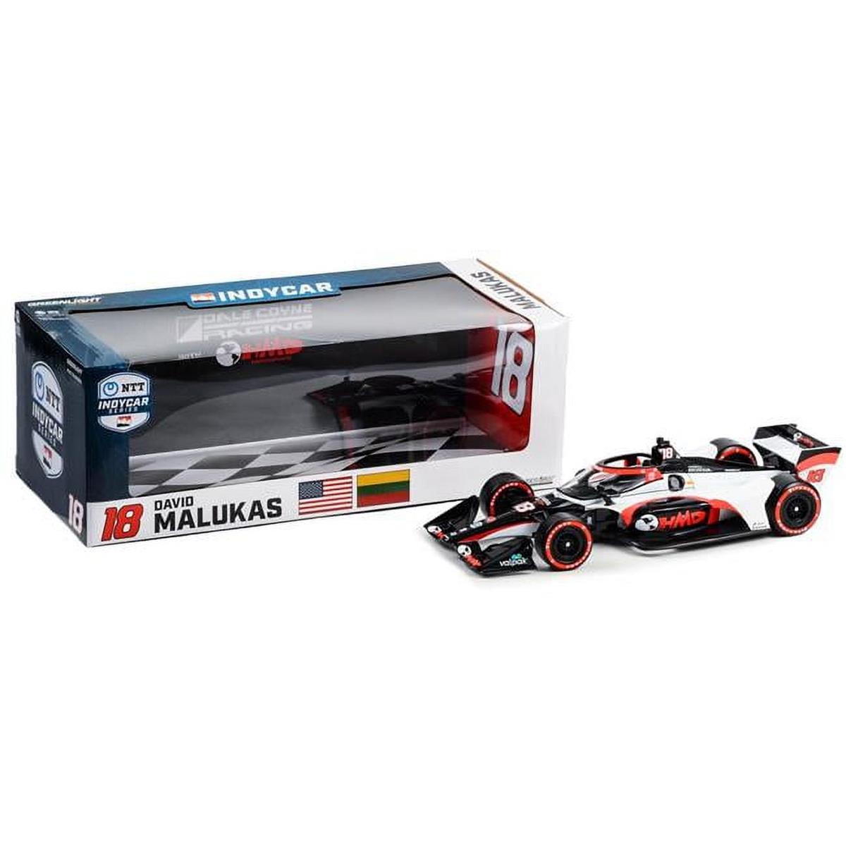 2297 Greenlight  Dallara IndyCar No.18 David Malukas HMD Trucking Dale Coyne Racing with HMD Motorsports Road Course Configuration NTT IndyCar Series 2023 1 18 Diecast Model Car