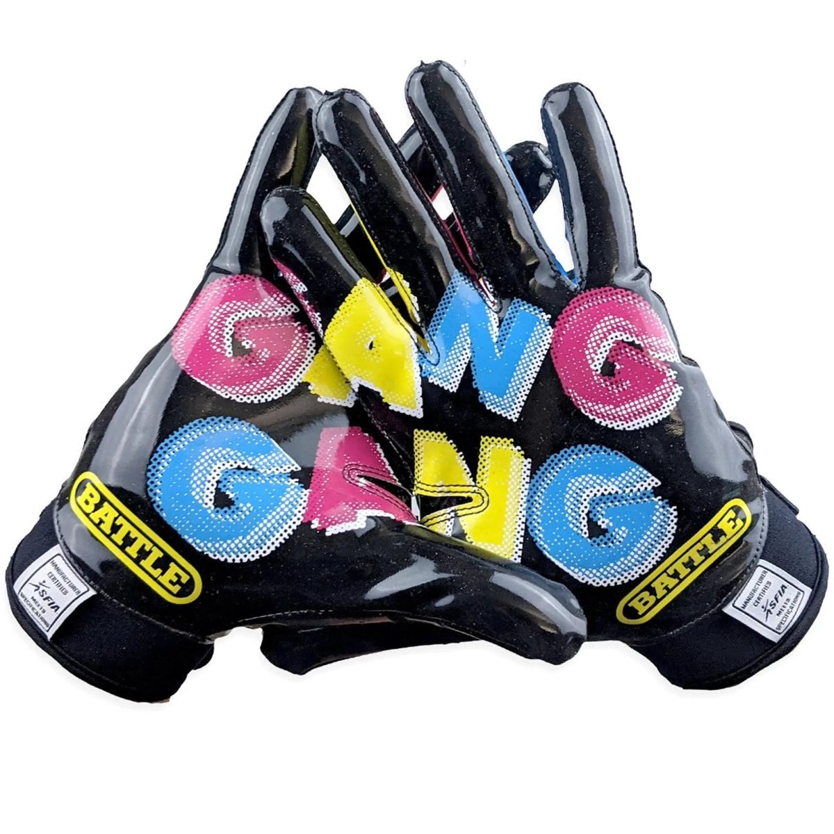 Battle Sports Gang Gang Triple Threat Youth Football Receiver Gloves   Black