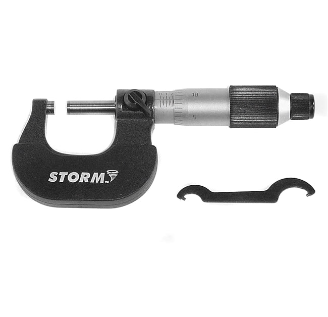 Storm Swiss Style Micrometer Range: 0 1". .0001" Grads   3M101   Central Tools