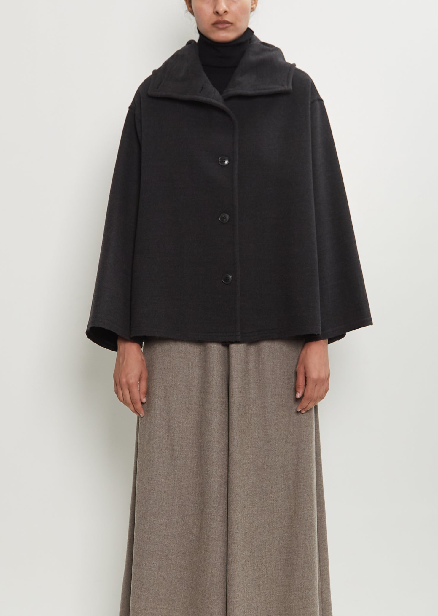 DUŠAN Felted Wool Short Hooded Jacket