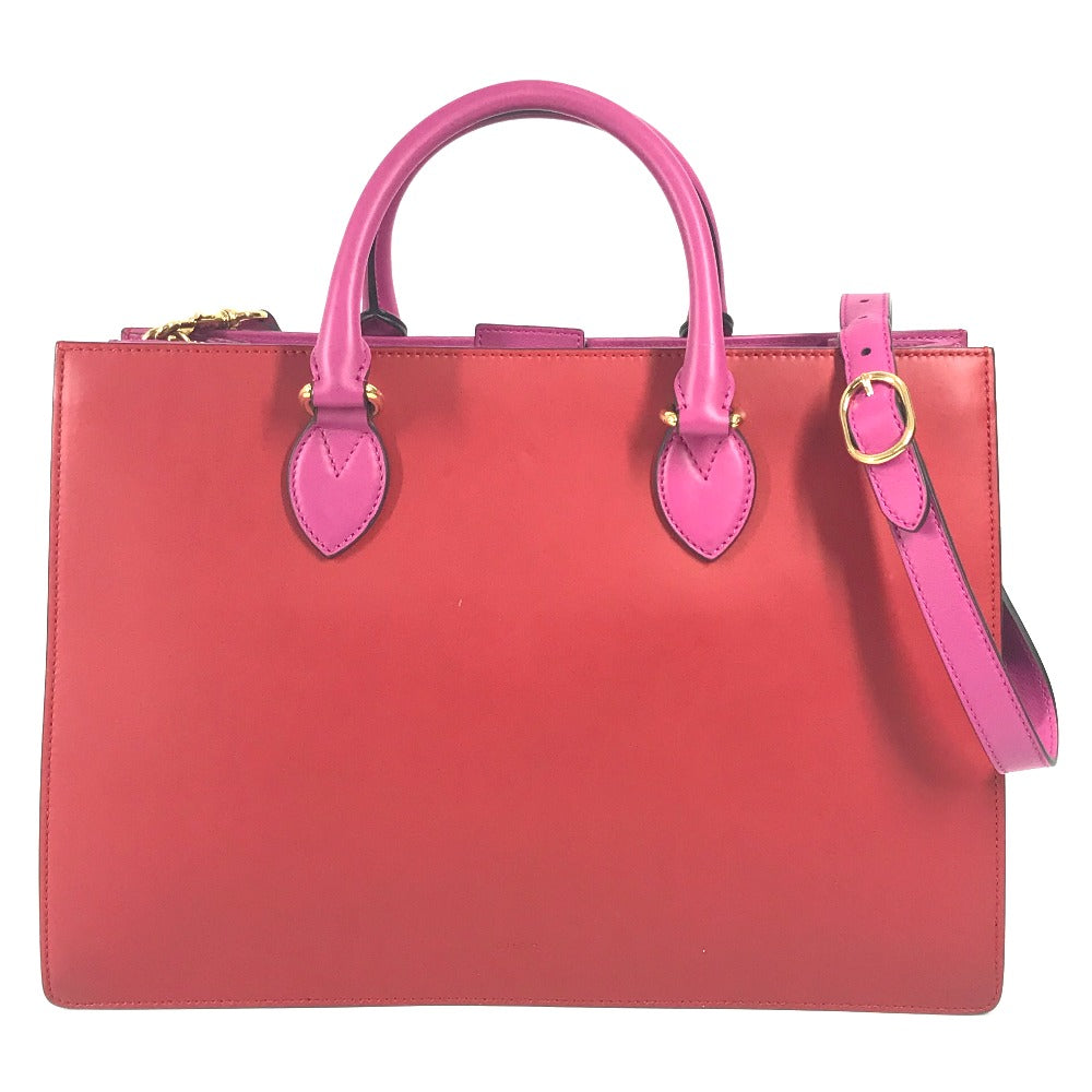 GUCCI Business bag 409530 leather Red Briefcase Bicolor logo