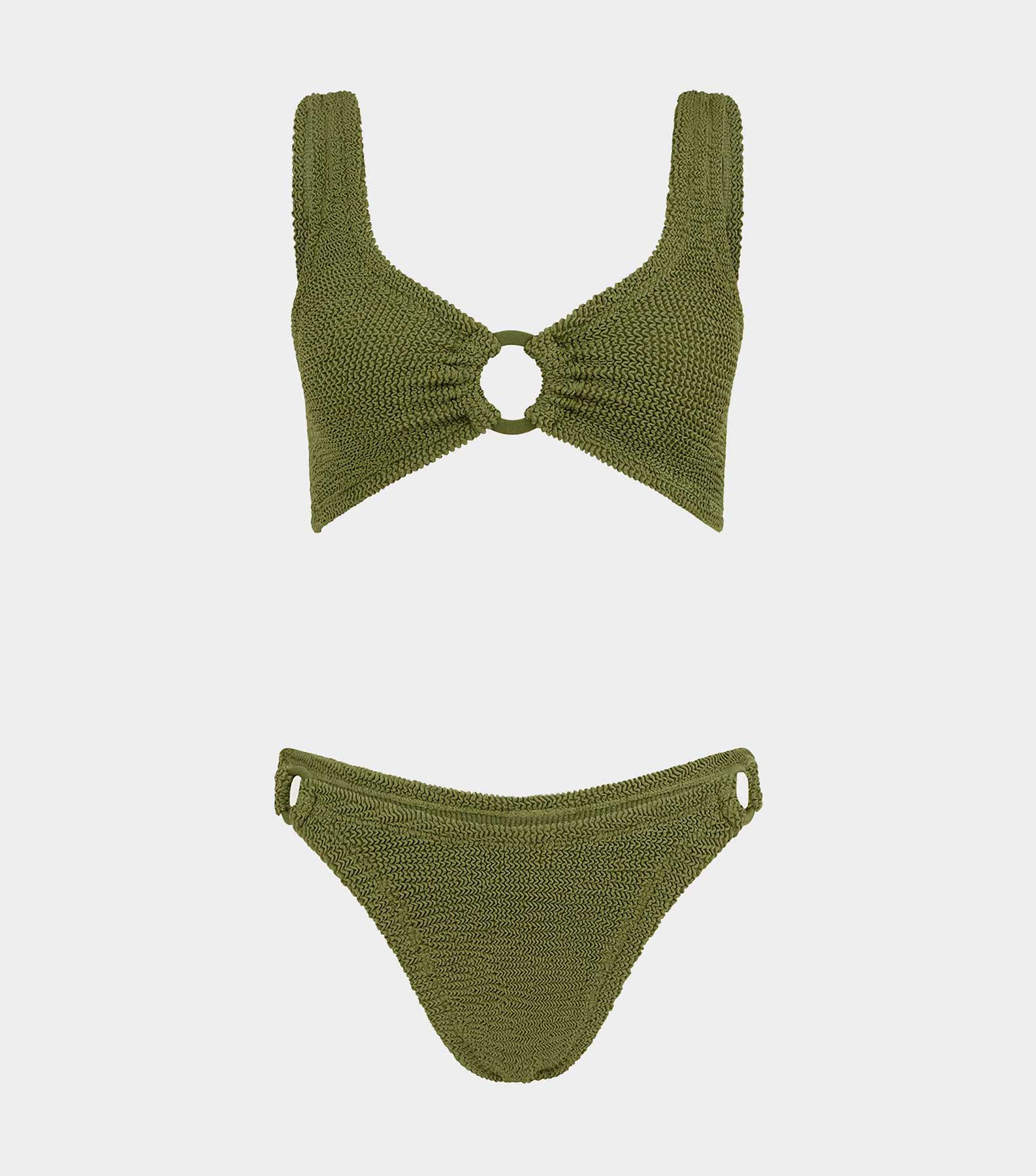 HUNZA G Hallie Bikini   Metallic Moss