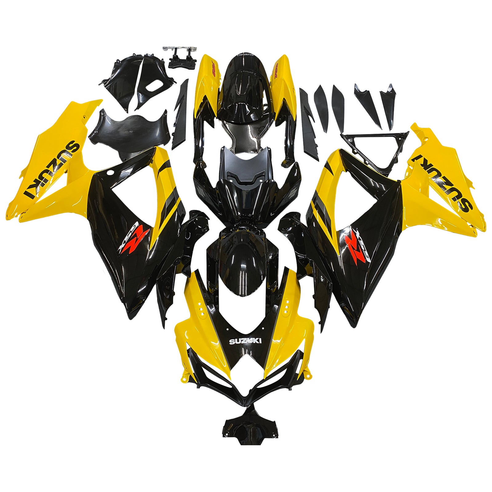 VIPIH Fairings 2008 20 10Suzuki GSXR 600 750 Black & Yellow GSXR Racing Generic