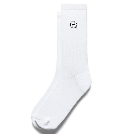 Reigning Champ Cotton Blend Crew Sock White Black