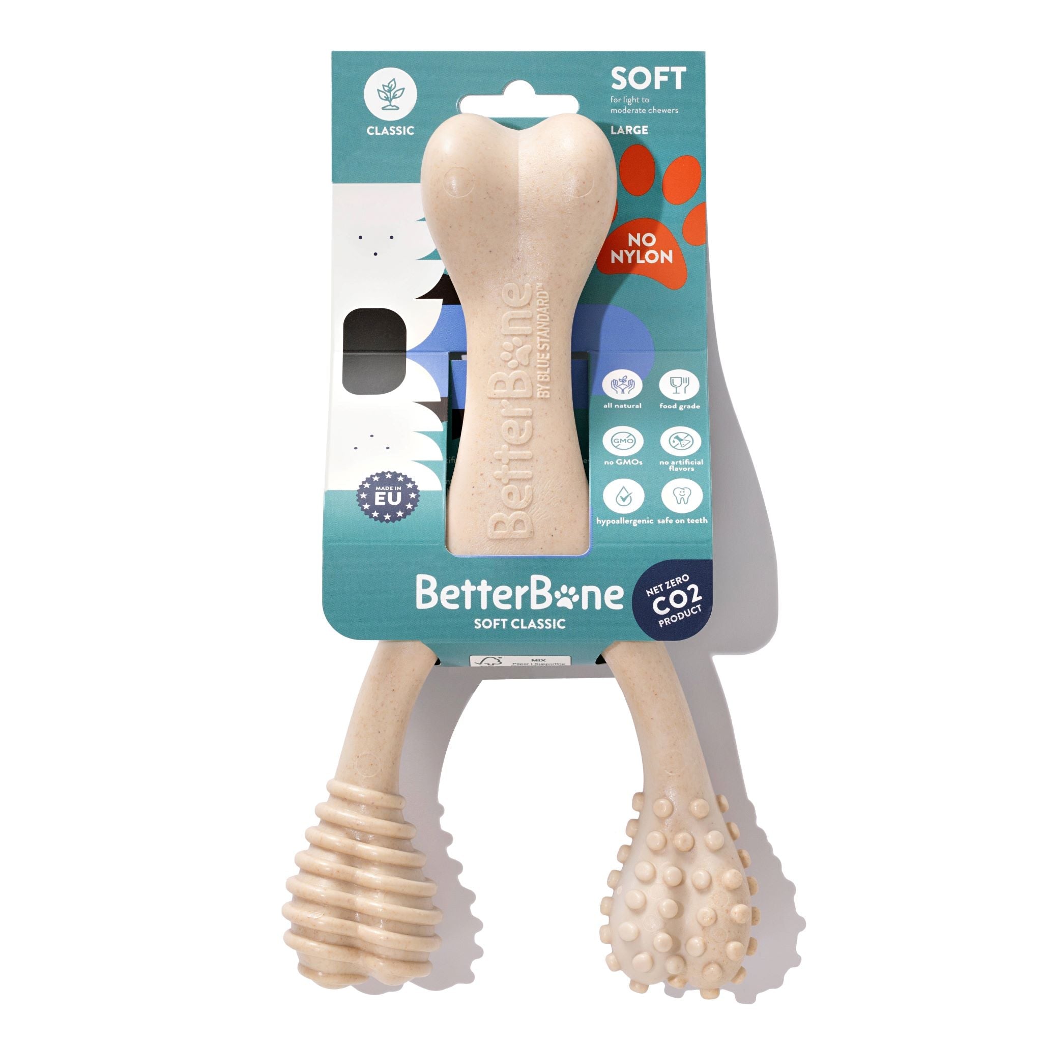 BETTERBONE ALL NATURAL ECO FRIENDLY DOG CHEWS & BONES BetterBone SOFT Durability CHEW TOY: Natural Ingredients, Perfet for Teething Puppies, Senior Dogs & Gentle Chewers